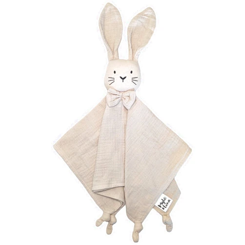 Mylo & Luna - Baby Security Blanket/Baby Lovey | Breathable and Soft Organic Cotton Muslin | Gender Neutral | Cuddle Bunny (Sand Color)