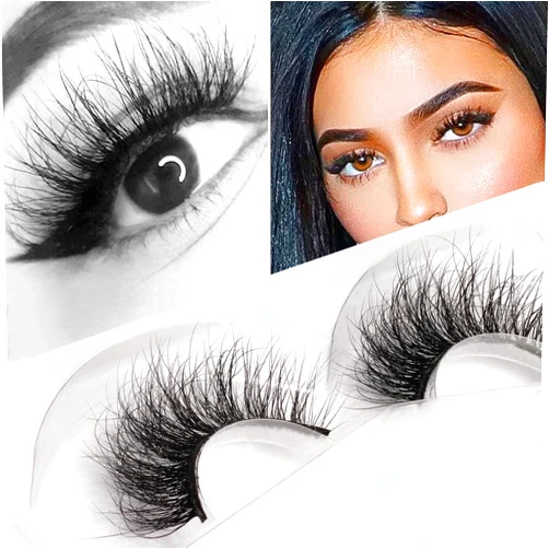 Veleasha Lashes 100% Real Mink Lashes 3D Luxurious False Eyelashes Hand-made Natural Long Cross False Lashes Wispy for Makeup 1 Pair Pack (No.A11)