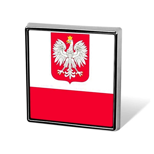 Generic Polish Flag Eagle Square Badge Aluminum Alloy Brooch Badges Pins Pinback for Hats Jackets Shirts Bag