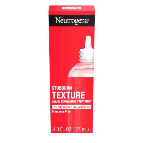 Neutrogena Stubborn Texture Liquid Exfoliant with 7% AHA Blend & Pro-Vitamin B5 designed for Acne-Prone & Oily Skin, Liquid Face Exfoliator, Oil- & Fragrance-Free, 4.3 fl. oz