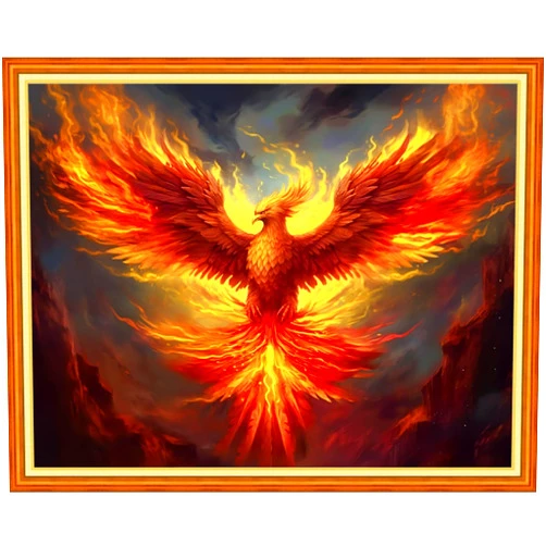 Dimensean Stamped Cross Stitch Kits Full Range of Embroidery Patterns Starter Kits for Beginners Adult or Kids DIY Cross Stitches Needlepoint Kits 11CT-Fire Phoenix 16x20 inch