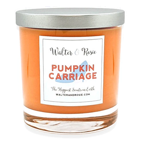 Walter & Rosie Candle Co. - Pumpkin Carriage 11oz Scented Candle Inspired by Cinderella & Pumpkin Spice - Smell of Disney Scents - The Happiest Scents on Earth - Soy Blend - Burns Up to 40 Hrs.