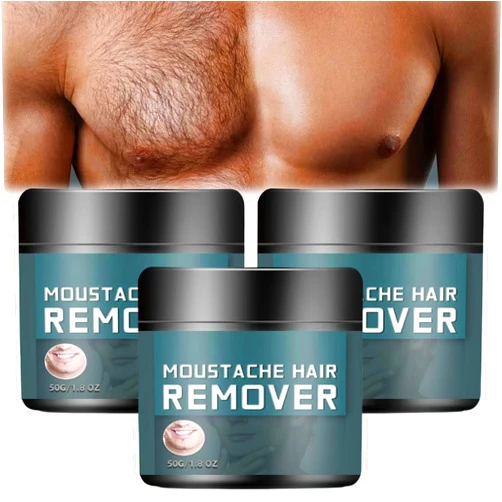 Cearweny Hair Removal Cream for Men, Gentle Fast & Effective Smoothing Prevent Beard Hair Growth Depilatory Cream (3pcs)