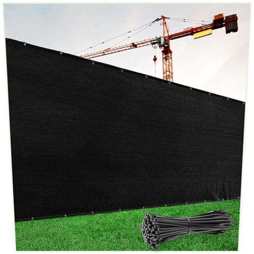 ColourTree 5' x 50' Black Fence Privacy Screen Windscreen Cover Fabric Shade Tarp Netting Mesh Cloth - Commercial Grade 170 GSM - Cable Zip Ties Included - We Make Custom Size
