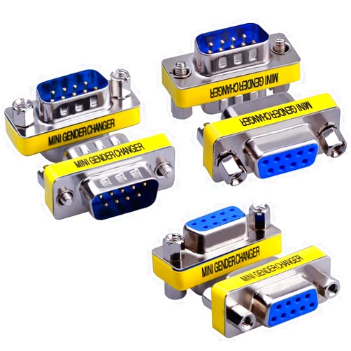 Warmstor 6-Pack 9Pin RS232 Serial Cable DB9 Male to Male/Female to Female Mini Gender Changer Adapter Coupler Connector