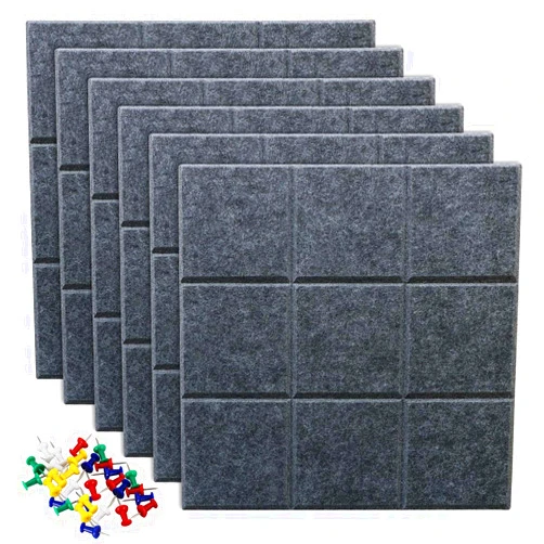 Uoisaiko Large Cork Board Felt Board Tiles for Walls with 30 Push Pins, 11.8