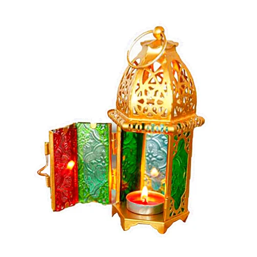 RoyamS Glass Candle Lanterns,Decorative Candle Lanterns,Hm Vicyy Decorative Lanterns,Vintage Hanging Lantern Metal Candle Holder,Garden Lanterns For Candles,Wrought Iron Candlestick Ornaments,Stained Glass L