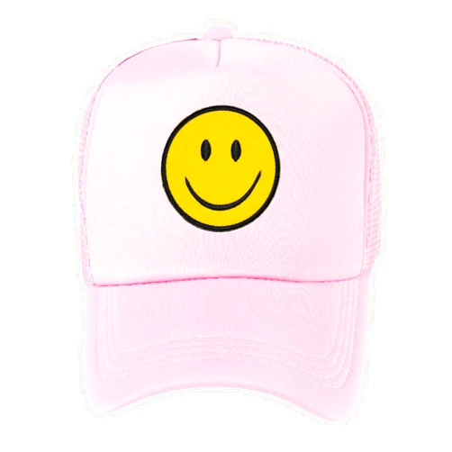 Lycycse Womens Trucker Hats Retro Mesh Baseball Cap with Smile Patch Foam Neon High Crown Y2K Hats