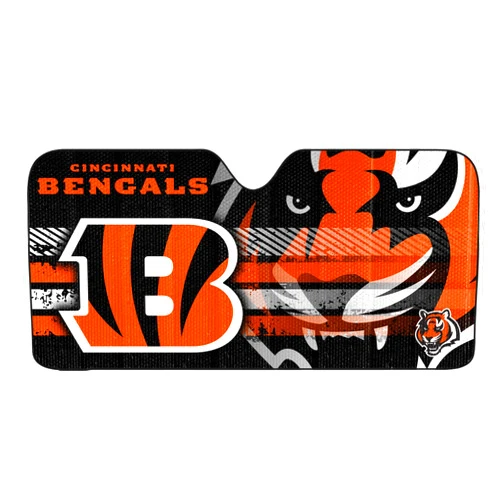 Fanmats NFL Windshield Sun Auto Shade, Sun Shield Sun Visor Accordion tri-fold for Storage 59