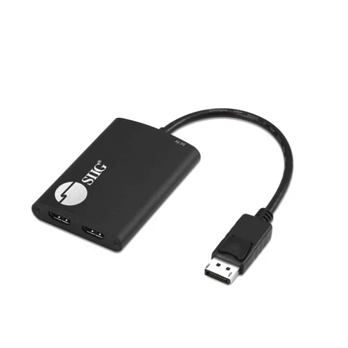 SIIG DisplayPort 1.2 MST Hub to 2 Port HDMI Displays - DP 1.2 to Dual HDMI Displays, Up to 4K@60Hz, Mirror Mode, Extended Display Mode, Not for MacOS, TAA Compliant (CE-DP0K11-S1)