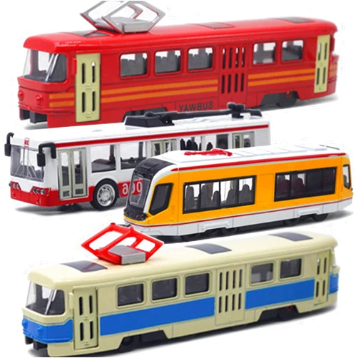 OTONOPI Toy Train Set Subway Bullet Train High Speed Locomotive Engine Die Cast Model Car for Kids Pack of 4