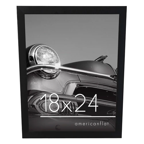 Americanflat 18x24 Poster Frame with Polished Plexiglass - Black Picture Frame - Wide Photo Frames Made of Engineered Wood for Vertical or Horizontal Wall Display - Epic Collection - Black
