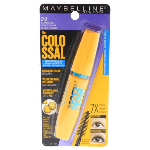 Maybelline Volum' Express Colossal Waterproof Mascara Makeup, Volumizing, Glam Black, 1 Count