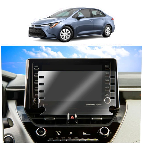 SKTU 2019 2020 2021 2022 Toyot a Corolla 8In Plastic Screen Protector Navigation Display High Clarity Anti-Scratch Touch PET Plastic Crystal Clear Protective Film (2Pcs)