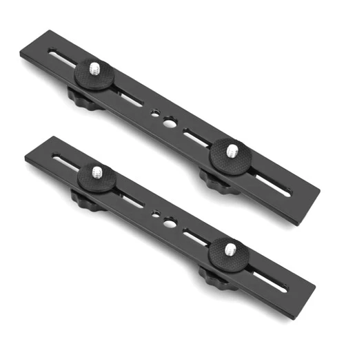 UTEBIT 8 inch Flash Bracket, Dual Camera Mount Flash Bracket Extension Bar with 1/4 Screw Hot Shoe, Straight Flash Bracket Tripod Mount for DSLR Camera LED Light Studio Video Microphone, 2Packs