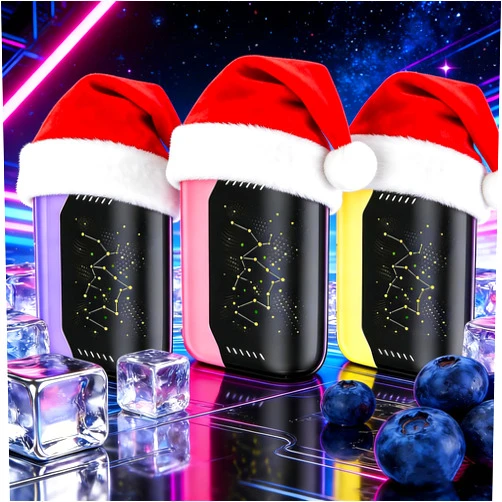 Generic gêêk bảr vápê Ice Sensation Brain Boost Device, Twinkling Star Light Design, Pocket-Sized LCD Display, 32000 Uses Rechargeable Blueberry Ice