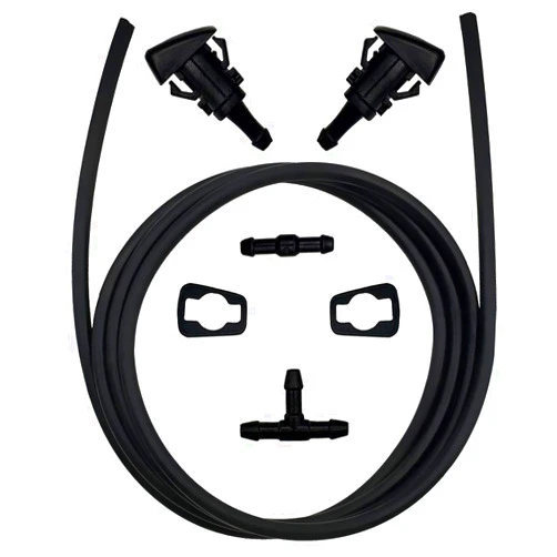 Naviurway Windshield Washer Nozzle Windscreen Wiper Spray Front Hood Jet Kit Parts 5116079AA 5160308AA Replacement Compatible with Chrysler Dodge Jeep Ram Selected Models 78 inch Hose 2 Nozzles