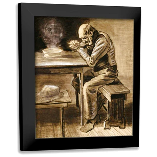 ArtDirect - Van Gogh, Vincent 15x17 Black Modern Framed Art Print Titled: The Prayer