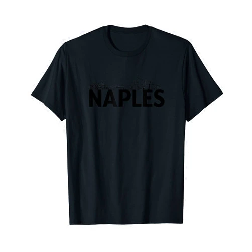 Italy Europe City Skylines Silhouette Outline Naples Italy Europe City Skyline Silhouette Outline Sketch T-Shirt