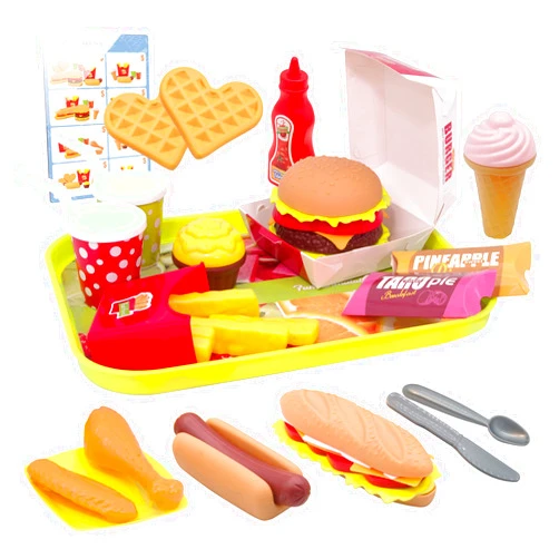 U DREAM Pretend Play Food Sets, Building Toy Burger Playset, Play Kitchen Accessories, Realistic Sandwiches.
