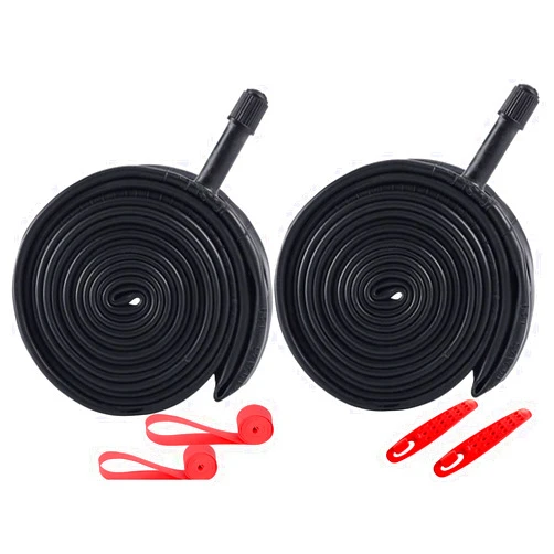 Basmile 2 Pack 700C Road Bike Tubes 700x35C/38C/40C/43C SV48mm Schrader Valve 700C Tubes Compatible with 700 x 35C 700x36C 700x37C 700 x 38C 700x39C 700 x 40C 700x41C 700 x 42C 700 x 43C Bike Tire Tubes