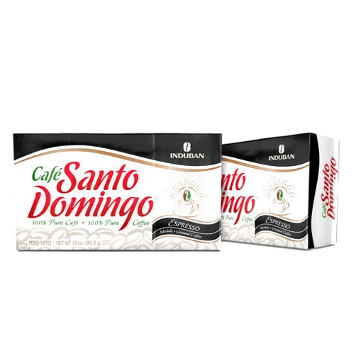 Café Santo Domingo INDUBAN Café Santo Domingo Espresso, 10 oz Vacuum Bag, Ground Coffee, Dark Roast - Product from the Dominican Republic (Pack of 2)