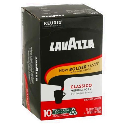 Lavazza Classico Single-Serve Coffee K-Cup® Pods for Keurig® Brewer, Medium Roast,100% Arabica, Value Pack, Full bodied medium roast with rich flavor and notes of dried fruit,10 Count
