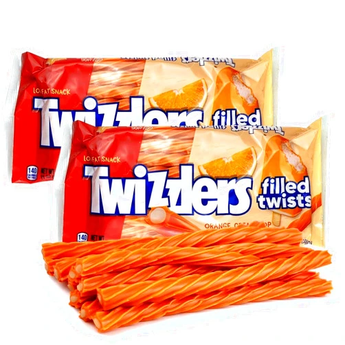 Smiling Sweets Twizzlers Orange Cream Twists - 11oz Bags - Pack of 2 - Sweet treat for the whole family - Anytime and Anywhere - Delicious