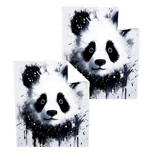 YETTASBIN Cute Panda Washcloths 6 Pack, Soft Absorbent Cotton Baby Face Towels, Washable Reusable Fingertip Towels for Bath Gym Hotel Spa, 12 x 12 Inch