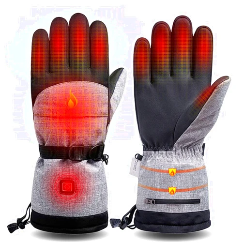 WEALTHY73 Intelligent Heating Riding Gloves Winter Warm and Waterproof Outdoor Sports Motorcycle Heating Film Heating Ski Five-Finger Gloves