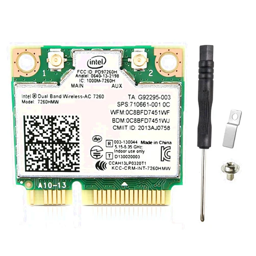EDUP 7260HMW WiFi Card, Dual Band Wireless-AC 7260 Mini PCIe Network Adapter with Bluetooth 4.0 Support Windows 10, Windows 8, Windows 7, WiFi Module Work with Laptop/Notebook