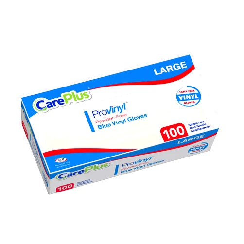 CARE PLUS Disposable Blue Vinyl Gloves Parent