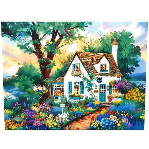 Nitktaia 500 Pieces Jigsaw Puzzles for Adults–Spring Garden Patio Puzzle for Adults Children Elderly–Recycled Paper Puzzle 500 Pieces–Glossy, Sturdy Pieces Challenging Family Game Great Gift Idea (20.5x15in)