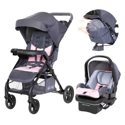 Baby Trend Passport® Cargo Stroller Travel System with EZ-Lift™ PLUS Infant Car Seat, Pink Bamboo