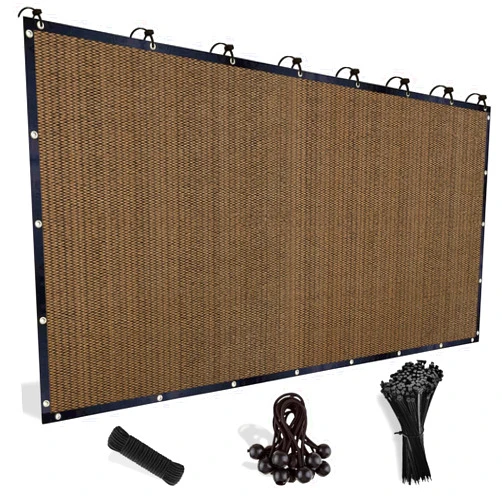 Shade&Beyond 90% Sun Shade Cloth with Grommets, 8' X 12' Pergola Shade Cover Canopy, Mesh Tarp Sun Screens for Patio, Outdoor, Garden, Backyard, Mocha
