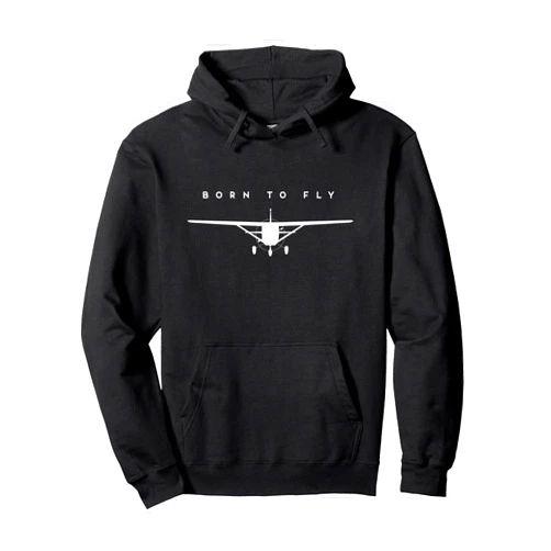 Airplane Graphic Tees & Gifts for Pilots Single Engine Prop Airplane Shirt Born to Fly - Hoodie Pullover Hoodie