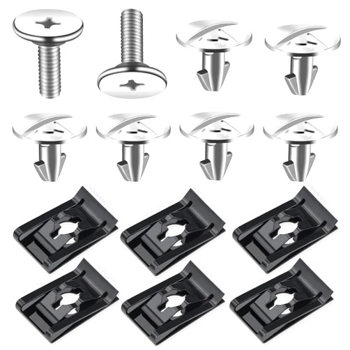 Vomika Lower Engine Cover Pin Screws, Premium Radiator Engine Access Cover Pin Clips, Engine Splash Shield Bolt Screw Fastener Clip, Compatible with Honda Civic Accord CRV Acura - 14 Pieces