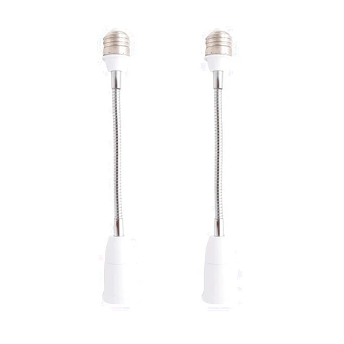 YKCGG E26/E27 Light Socket Extender Adapter,30cm/12 inch Light Bulb Extension,E26 to E26 Socket Extender,Bendable Flexible Gooseneck Adjustable Extension Socket Extender Adaptor (2 Pack)
