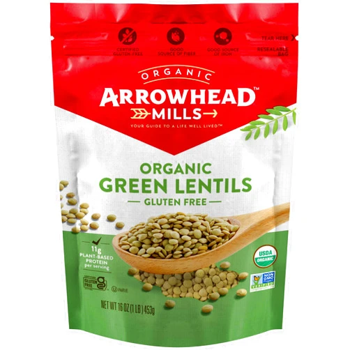 Arrowhead Mills Organic Lentils, Green, 16 Ounce