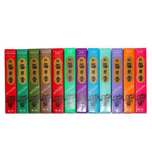 Morning Star Nippon Kodo Incense - 12 Fragrance Assortment (Total 12x50, 600 Sticks) - Sandalwood, Cedarwood, Green Tea, Frankincense, Myrrh, Sage, Musk, Jasmine, Gardenia, Lavender, Amber, Lotus