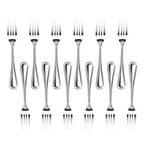 New Star Foodservice 58048 Slimline Pattern, 18/0 Stainless Steel, Dinner Fork, 7.5-Inch, Set of 12