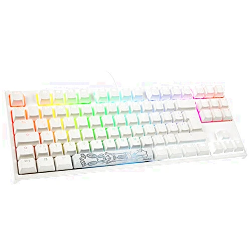 Ducky ONE 2 TKL PBT Gaming Tastatur, MX-Silent-Red, RGB LED - weiÃŸ DE-Layout MX-Silent-Red