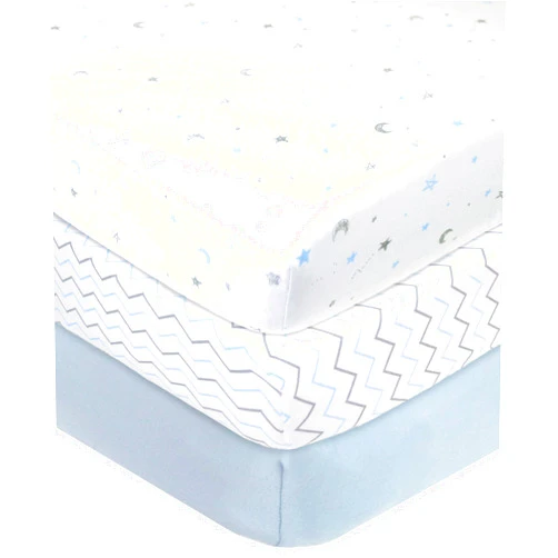 American Baby Company 3 Pack 100% Natural Cotton Fitted Crib Sheets 52