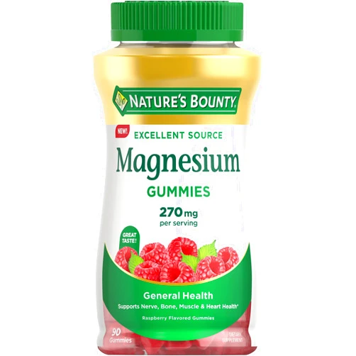 Nature's Bounty Magnesium 270mg Gummies, Supports Bone, Nerve, Muscle and Heart Health, 90 Gummies