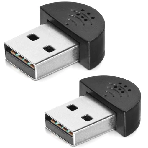 KISEER 2 Pcs USB 2.0 Mini Microphone, Laptop/Desktop PC Plug and Play for Skype, MSN, Yahoo Recording, YouTube, Google Voice Search and Games