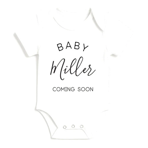 Bump and Beyond Designs Custom Baby Pregnancy Announcement 0-3 Months White Short Sleeve