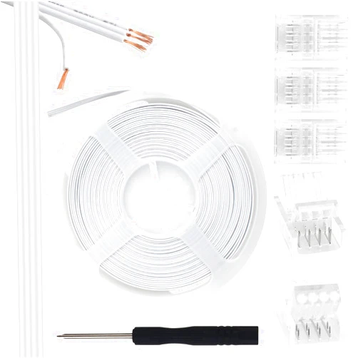 RGBZONE 𝟰 𝗣𝗶𝗻 𝟭𝟬𝗺𝗺 𝗟𝗘𝗗 𝗦𝘁𝗿𝗶𝗽 𝗖𝗼𝗻𝗻𝗲𝗰𝘁𝗼𝗿 𝗞𝗶𝘁 32.8ft 4 Pin RGB Extension Wire and 5 Pcs 4 Pin LED Strip to Wire Connectors for 10mm IP20/IP65 5050 3528 SMD RGB LED Strip Light