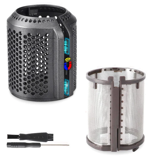 WYWY.Wide Magnetic Hair Dryer Filter + Inner Filter Cover Replacement for Dyson Supersonic HD01 HD03 HD08 HD15 Hair Dryer Attachment, Hair Dryer Strainer Filter Spare Parts(Gray)