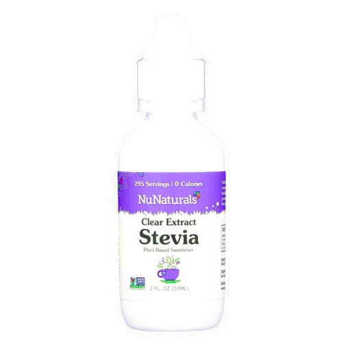 NuNaturals Clear Extract Stevia, Plant-Based Sweetener, Plastic Bottle, 2 oz