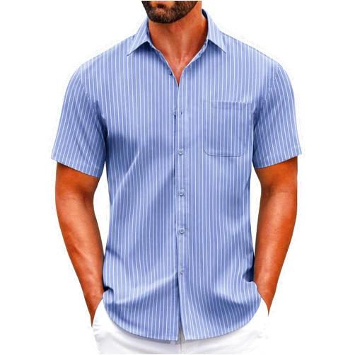 COOFANDY Mens Short Sleeve Casual Button Down Shirts Summer Untucked Dress Shirts with Pocket
